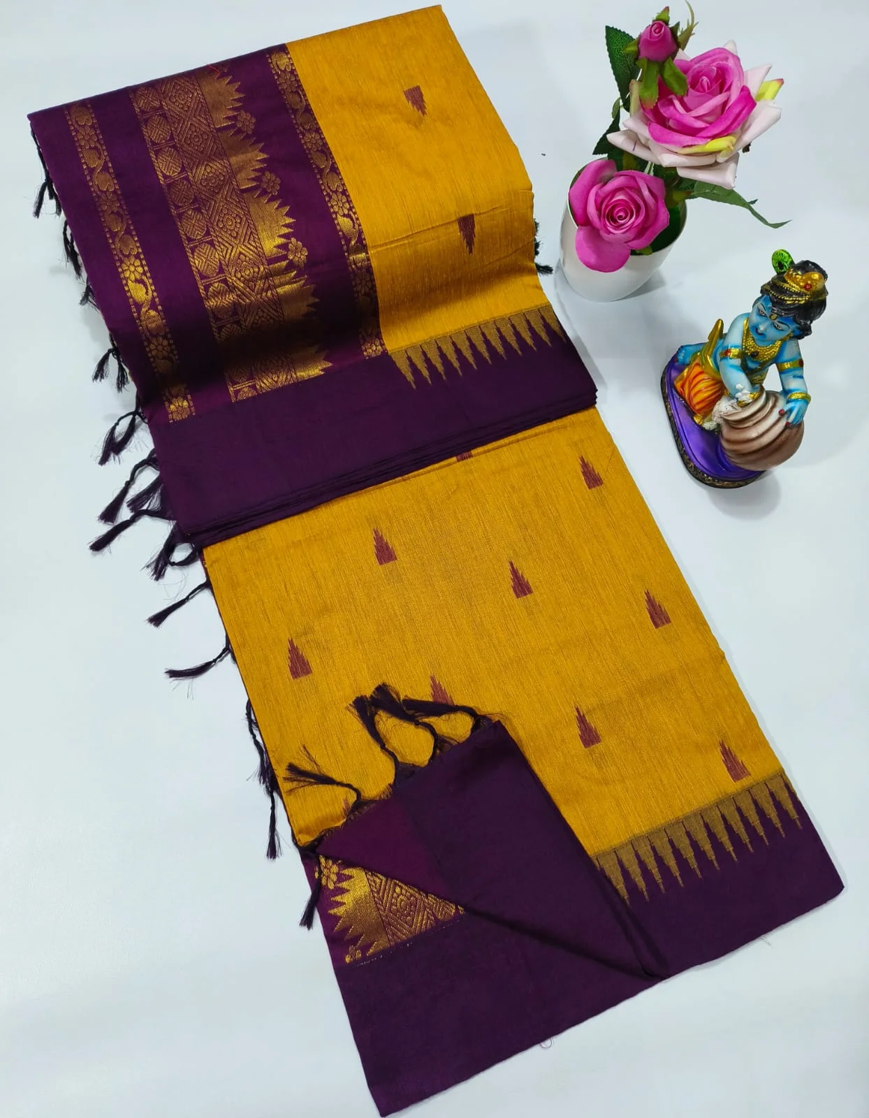 Premium Quality Kalyani Zari Border Cotton Saree
